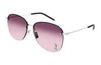 SAINT LAURENT Metal Irregular Shape Sunglasses Unisex Silver