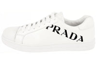 PRADA Spazzolato Stylish Skateboarding Shoes Men's White Black