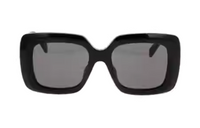 CELINE Plastic Metal Irregular Shape Sunglasses Women's Black