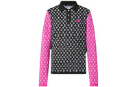 LOUIS VUITTON Fuchsia Accent Polo Knit Top