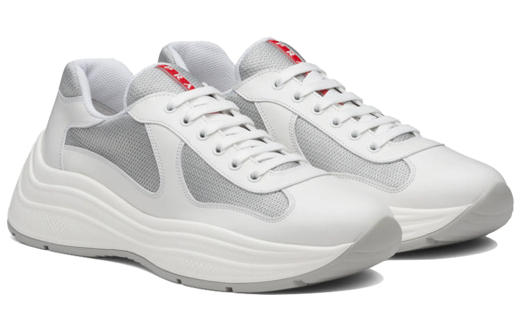 PRADA America's Cup Low-Top Casual Shoes Men's Silver White