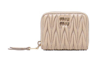 MIU MIU Calfskin Wallet Women's Light Umber