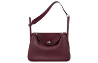 HERMES Lindy Taurillon Clemence Cow Leather Handbag Shoulder Bag Regular Women's 57 Bordeaux Red