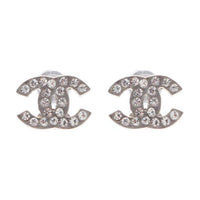 CHANEL 2007 Silver-plated Cc Earrings