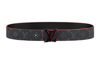 LOUIS VUITTON Cow Leather Leather Belts Men's Width: 4cm