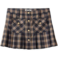 MIU MIU Pleated Tartan Miniskirt