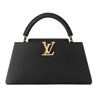 LOUIS VUITTON Capucines Leather Capusin Shoulder Crossbody Handbag Medium Size Women's Black
