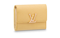 LOUIS VUITTON Capucines Cow Leather KapSin Wallet Extra Small Women's Yellow