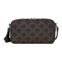 CELINE Triomphe Canvas With Calfskin Messenger Bag, Shoulder Bag, Crossbody Bag Mini Men's Black