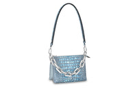LOUIS VUITTON Coussin Crocodile Leather Portable Crossbody Bag Shoulder Bag Women's Light Blue