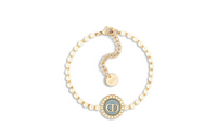 DIOR Metal Resin Pearl Glass Bracelets Women's Gold