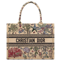 DIOR Cotton Tote Bag Shopping Bag Handbag Medium Size Women's Beige