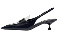MIU MIU Penny Cone Heel High Heels 4.5cm Women's Blue White