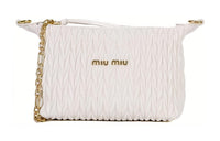 MIU MIU Sheepskin Portable Crossbody Bag Shoulder Bag Women's White