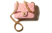 CHANEL Enamel Velour Flap Bag Shoulder Bag Crossbody Bag Mini Women's Pink