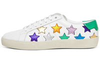SAINT LAURENT Court Classic Low Top Stylish Skateboarding Shoes Women's White Multicolor