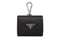 PRADA Leather Earphone Case Women's Black