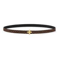 LOUIS VUITTON Leather Leather Belts Women's Black Width 1.5