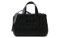 MIU MIU Cow Leather Shoulder Bag Crossbody Bag Handbag Unisex Black
