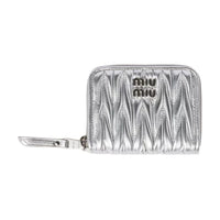 MIU MIU Lambskin Wallet Women's Silver