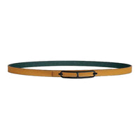 HERMES Leather Leather Belts Unisex Green/Yellow Width: 1.3cm