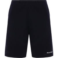 MIU MIU Logo Embroidered Shorts