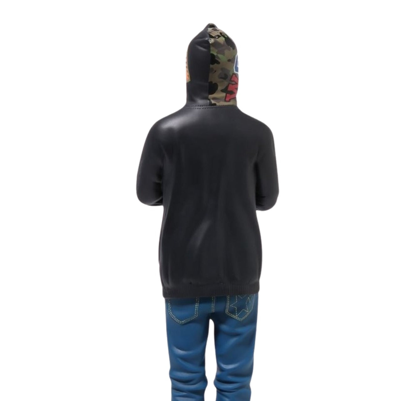 A Bathing Ape Shark Figure Full Zip Hoodie 'Black' 1J80-185-001