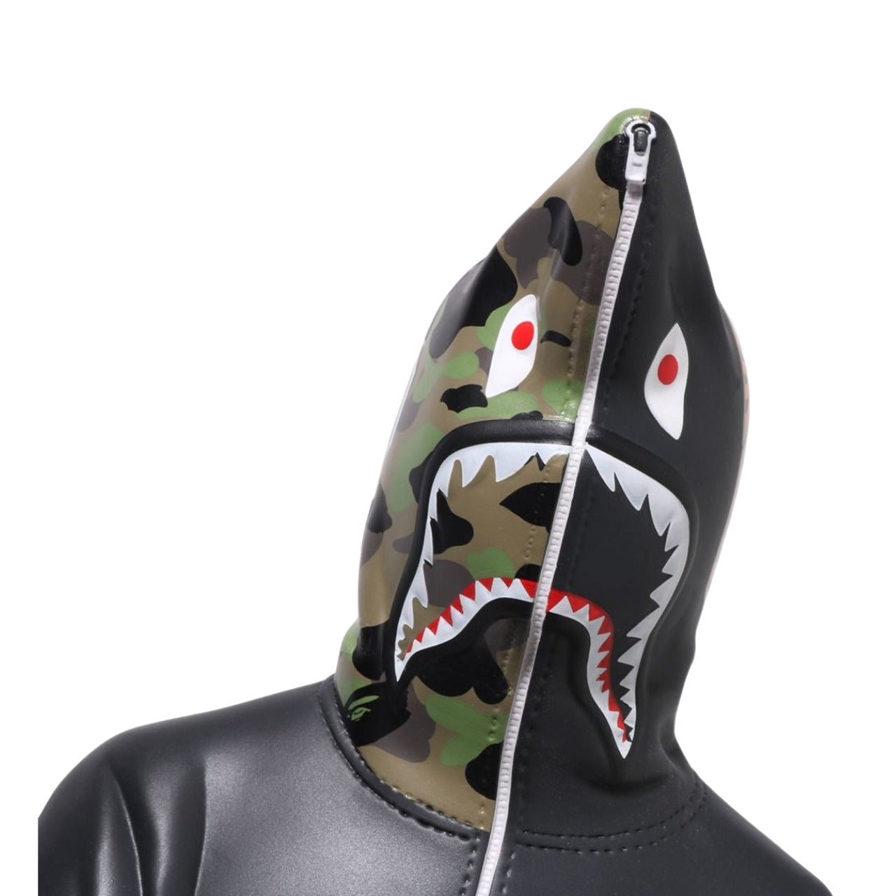 A Bathing Ape Shark Figure Full Zip Hoodie 'Black' 1J80-185-001