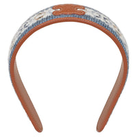 CELINE Triomphe Fair Isle Headband In Wool And Calfskin
