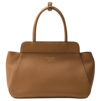 PRADA Leather Tote Bag Shopping Bag Shoulder Bag Handbag Medium Size Women's Caramel
