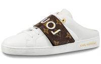 LOUIS VUITTON Frontrow Wrap-toe Slippers Women's White Brown