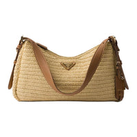 PRADA Aimee Viscose Handbag, Shoulder Bag Large Size Women's Natural