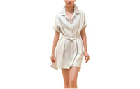 HERMES Short-Sleeved Dresses Women's Foam White