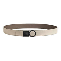 HERMES Calfskin Leather Belts Men's Gray/Klein Width 3.2cm