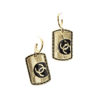 CHANEL Metal Resin Earrings Women's Gold