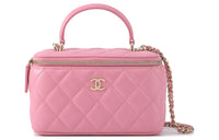 CHANEL Lambskin Box Bag Handbags Regular Women's Pink