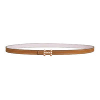 HERMES Calfskin Leather Belts Women's Gold/Light Purple Width 1.3cm