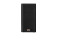 DIOR Grained Calfskin Card Holder Wallet Unisex Black