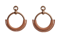 HERMES Earrings Unisex Brown