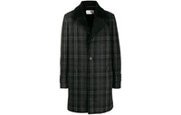 SAINT LAURENT Checked Fur Detail Coat