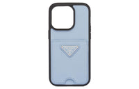 PRADA Leather IPhone 14 Pro Protective Case Bag Merch Women's Light Blue