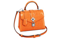 LOUIS VUITTON Crocodile Leather Handbag Shoulder Bag Mini Women's Orange