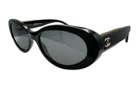 CHANEL Acetate Cat Eye Sunglasses Women's Black