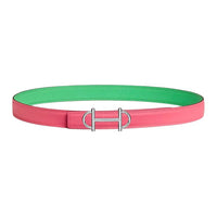 HERMES Calfskin Leather Belts Women's Pink Width 2.4CM