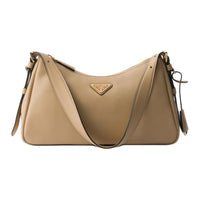 PRADA Calfskin Shoulder Bag Medium Size Women's Sand