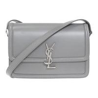 SAINT LAURENT SOLFERINO Leather Crossbody Bag Shoulder Bag Women's Gray