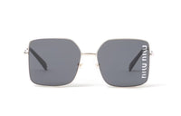MIU MIU Metal Irregular Shape Sunglasses Women's Silver