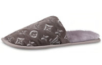 LOUIS VUITTON Suite Open Back Monogram Wrap-toe Slippers Women's Gray
