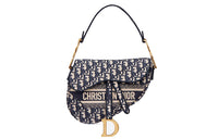 DIOR Saddle Bag Blue DIOR Oblique Embroidery