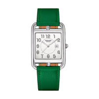 HERMES Wrist Watch Quartz Movement Cowhide Strap 37*29mm White Dial Women's Watch